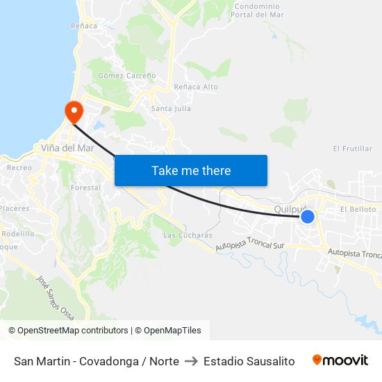 San Martin - Covadonga / Norte to Estadio Sausalito map