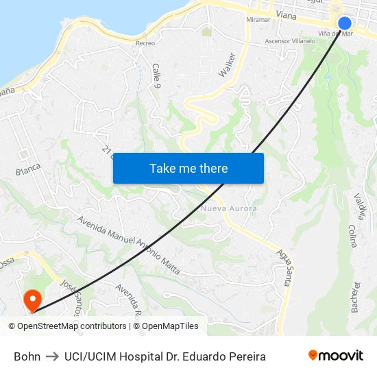 Bohn to UCI / UCIM Hospital Dr. Eduardo Pereira map