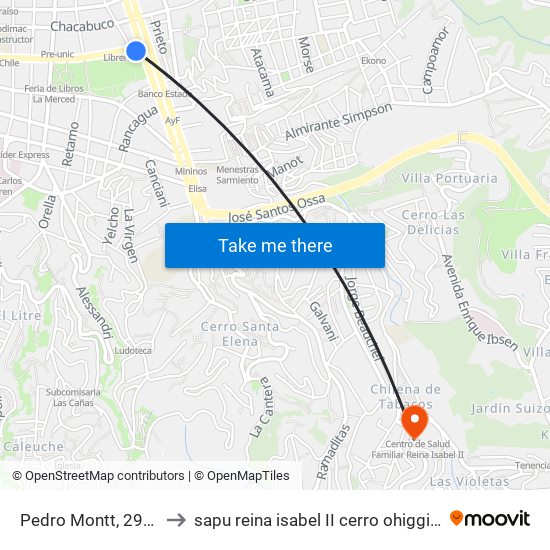 Pedro Montt, 2998 to sapu reina isabel II cerro ohiggins map