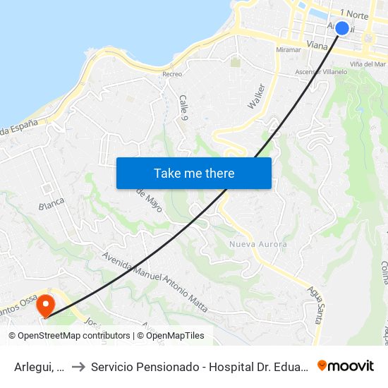 Arlegui, 511 to Servicio Pensionado - Hospital Dr. Eduardo Pereira map