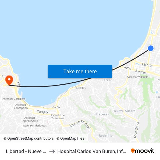 Libertad - Nueve Norte to Hospital Carlos Van Buren, Informatica map