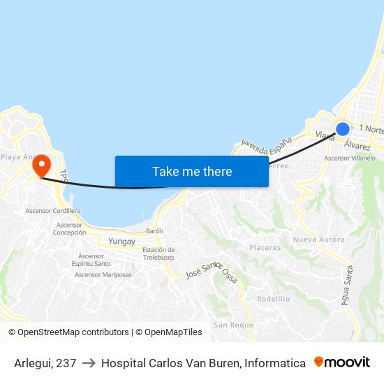 Arlegui, 237 to Hospital Carlos Van Buren, Informatica map