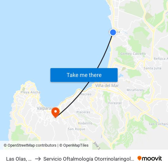 Las Olas, 16 to Servicio Oftalmología Otorrinolaringología map