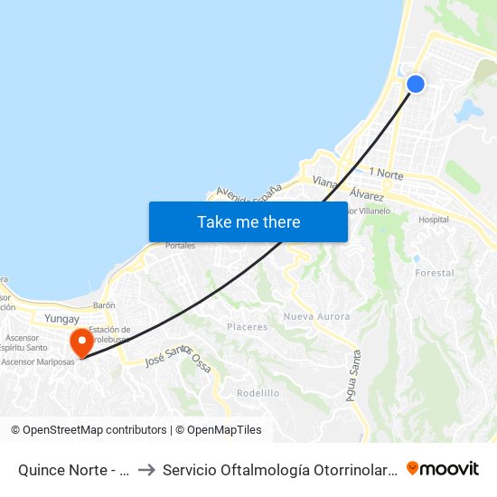 Quince Norte - Igatri to Servicio Oftalmología Otorrinolaringología map