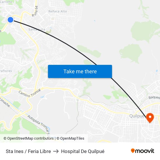 Sta Ines / Feria Libre to Hospital De Quilpué map