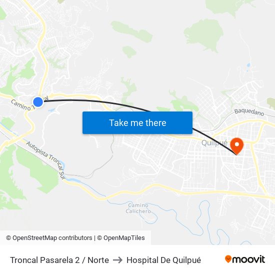 Troncal Pasarela 2 / Norte to Hospital De Quilpué map