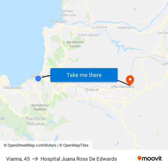 Vianna, 45 to Hospital Juana Ross De Edwards map