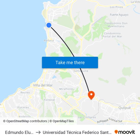 Edmundo Eluchans 2447 to Universidad Técnica Federico Santa María Sede Viña Del Mar map