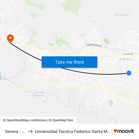 Serena - Alto Sol to Universidad Técnica Federico Santa María Sede Viña Del Mar map