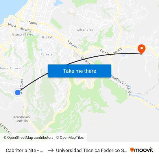 Cabriteria Nte - Dr Issrael Boizblat to Universidad Técnica Federico Santa María Sede Viña Del Mar map