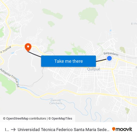 Ist to Universidad Técnica Federico Santa María Sede Viña Del Mar map