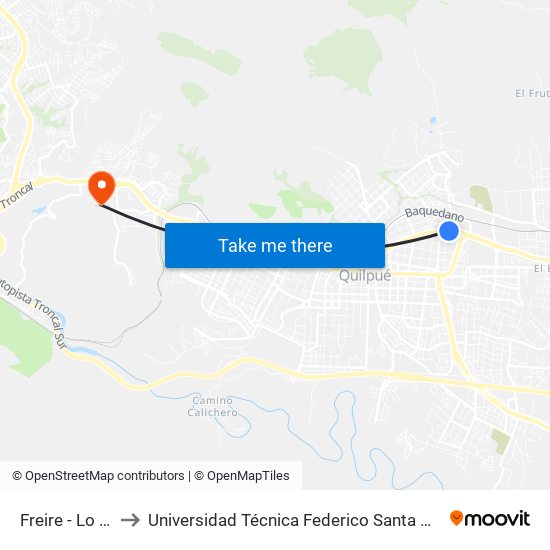 Freire - Lo Gamboa to Universidad Técnica Federico Santa María Sede Viña Del Mar map