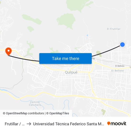 Frutillar / Oriente to Universidad Técnica Federico Santa María Sede Viña Del Mar map
