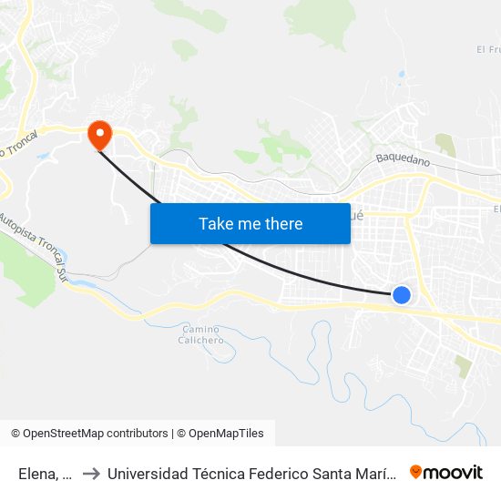 Elena, 2018 to Universidad Técnica Federico Santa María Sede Viña Del Mar map