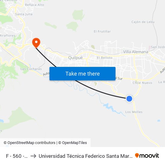 F - 560 - F - 50 to Universidad Técnica Federico Santa María Sede Viña Del Mar map