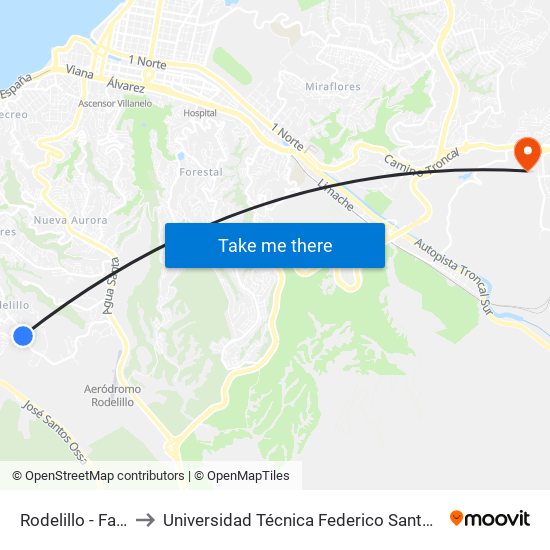 Rodelillo - Faro Tumbes to Universidad Técnica Federico Santa María Sede Viña Del Mar map