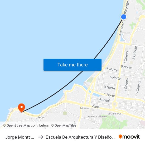 Jorge Montt Escuela De Armamentos to Escuela De Arquitectura Y Diseño, E[Ad], Pontificia Universidad Catolica De Valparaíso map