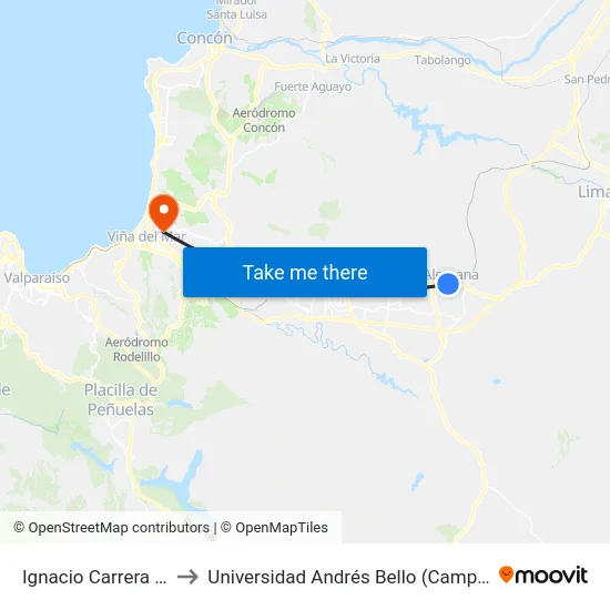 Ignacio Carrera Pinto, 041 to Universidad Andrés Bello (Campus Los Castaños) map