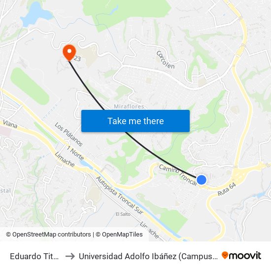 Eduardo Titus 233 to Universidad Adolfo Ibáñez (Campus Viña Del Mar) map