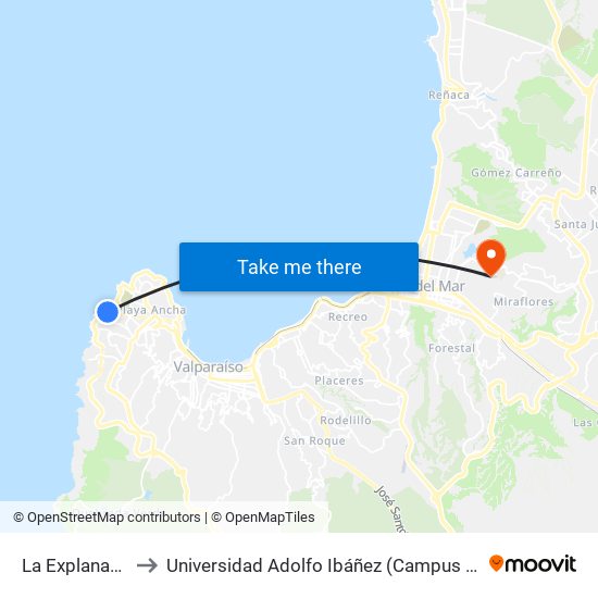 La Explanada, 31 to Universidad Adolfo Ibáñez (Campus Viña Del Mar) map