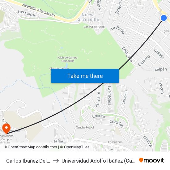 Carlos Ibañez Del Campo 496 to Universidad Adolfo Ibáñez (Campus Viña Del Mar) map