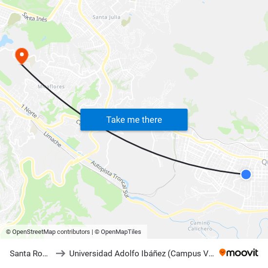 Santa Rosa 85 to Universidad Adolfo Ibáñez (Campus Viña Del Mar) map