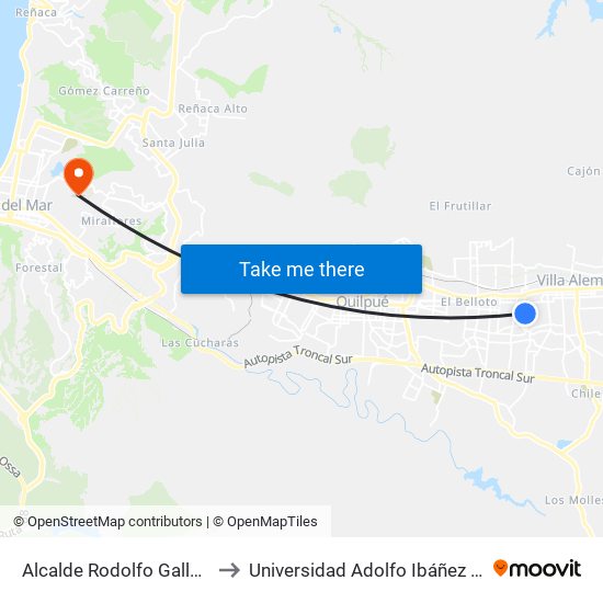 Alcalde Rodolfo Galleguillos Gatica, 384 to Universidad Adolfo Ibáñez (Campus Viña Del Mar) map