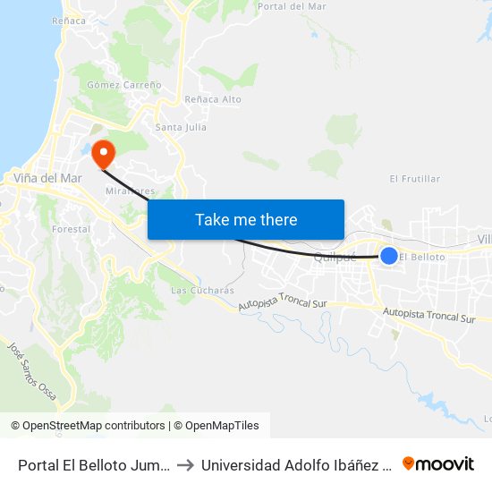 Portal El Belloto Jumbo / Parte Trasera to Universidad Adolfo Ibáñez (Campus Viña Del Mar) map