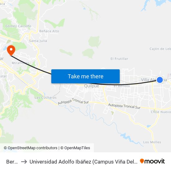 Berlin to Universidad Adolfo Ibáñez (Campus Viña Del Mar) map
