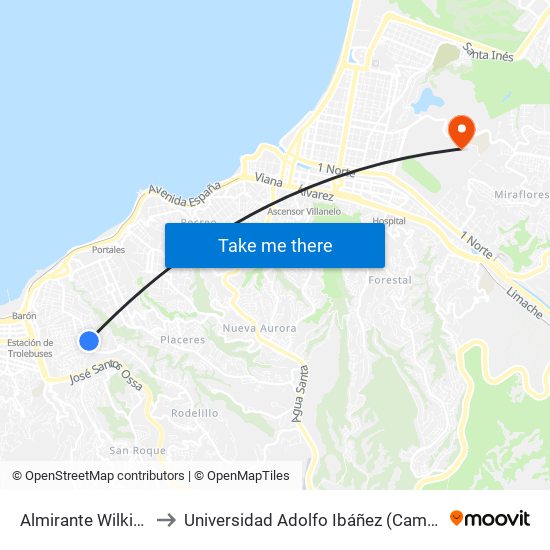 Almirante Wilkinson, 211 to Universidad Adolfo Ibáñez (Campus Viña Del Mar) map
