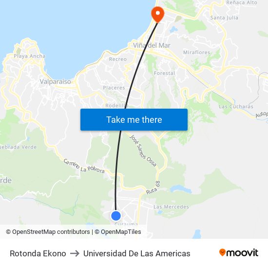 Rotonda Ekono to Universidad De Las Americas map