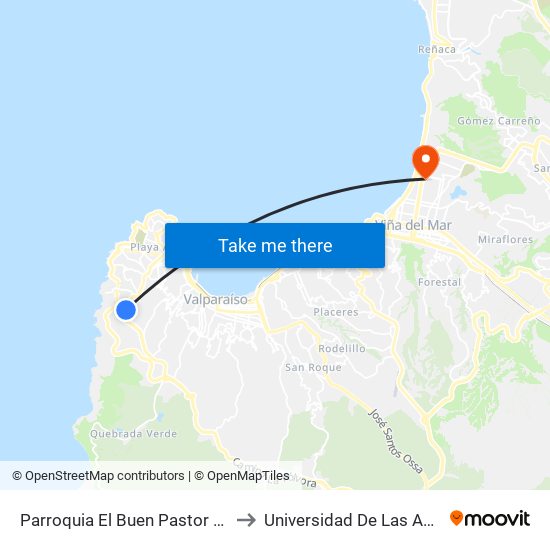 Parroquia El Buen Pastor / Oriente to Universidad De Las Americas map
