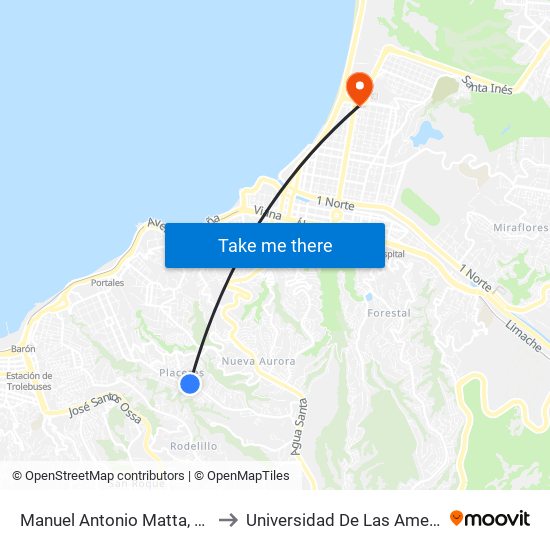 Manuel Antonio Matta, 2372 to Universidad De Las Americas map