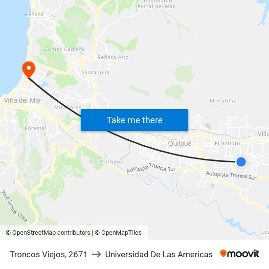 Troncos Viejos, 2671 to Universidad De Las Americas map