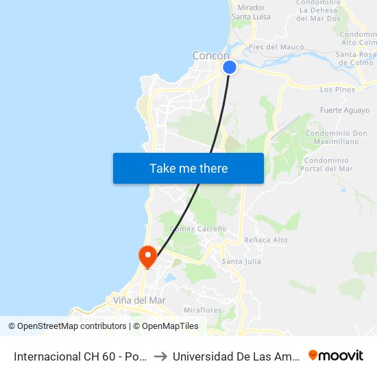 Internacional CH 60 - Poniente to Universidad De Las Americas map