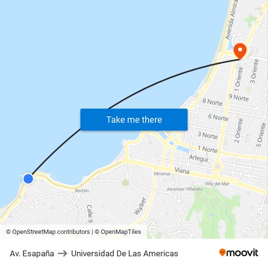 Av. Esapaña to Universidad De Las Americas map