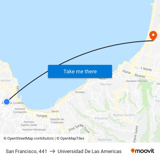 San Francisco, 441 to Universidad De Las Americas map