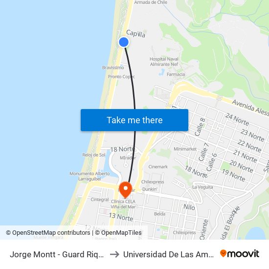 Jorge Montt - Guard Riquelme to Universidad De Las Americas map