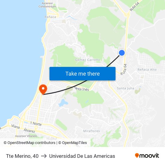 Tte Merino, 40 to Universidad De Las Americas map