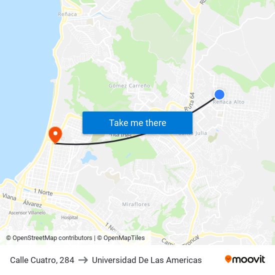 Calle Cuatro, 284 to Universidad De Las Americas map