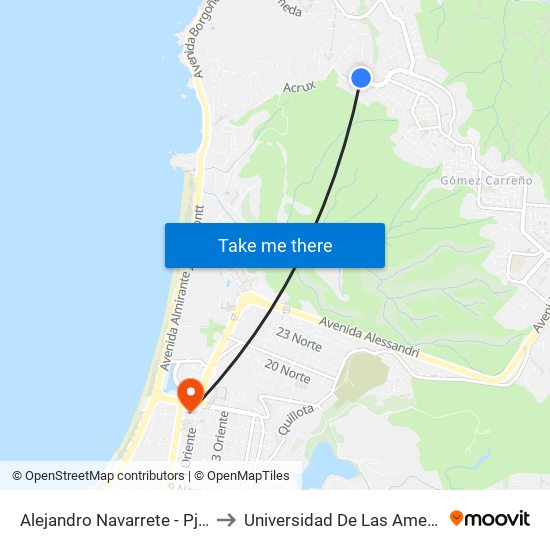 Alejandro Navarrete - Pje 15 to Universidad De Las Americas map