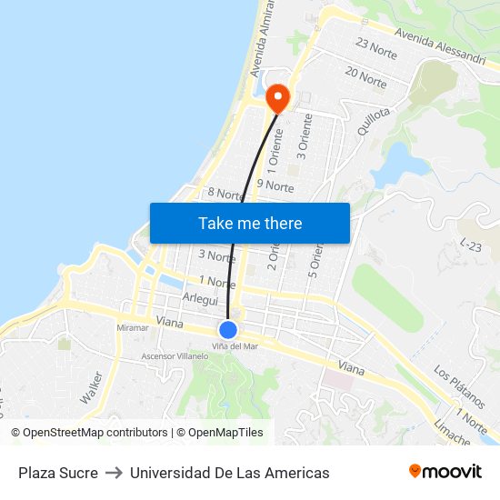 Plaza Sucre to Universidad De Las Americas map