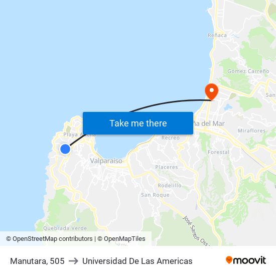 Manutara, 505 to Universidad De Las Americas map