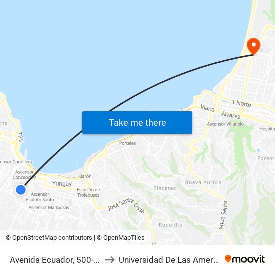 Avenida Ecuador, 500-598 to Universidad De Las Americas map