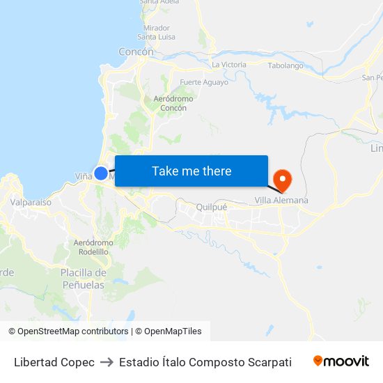 Libertad Copec to Estadio Ítalo Composto Scarpati map
