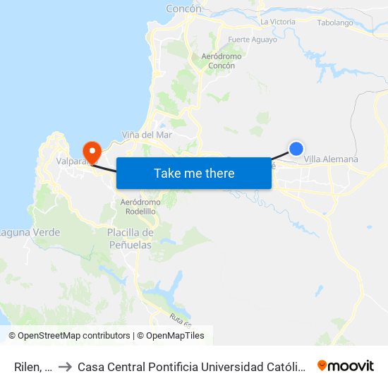 Rilen, 701 to Casa Central Pontificia Universidad Católica De Valparaíso map