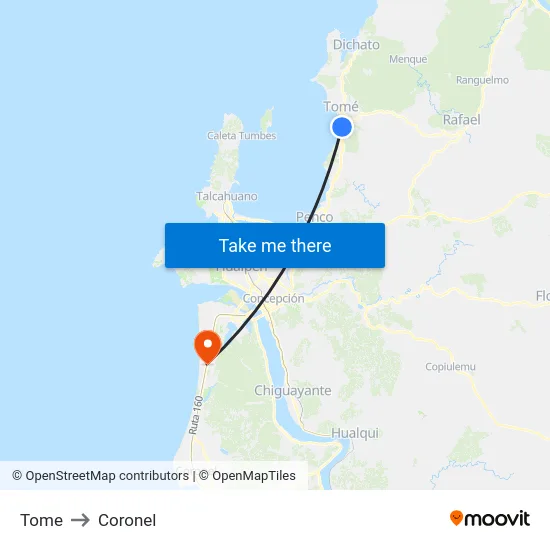 Tome to Coronel map
