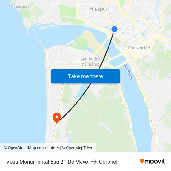 Vega Monumental Esq 21 De Mayo to Coronel map