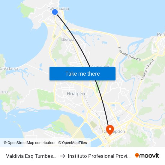 Valdivia Esq Tumbes  Poniente to Instituto Profesional Providencia (Ipp) map