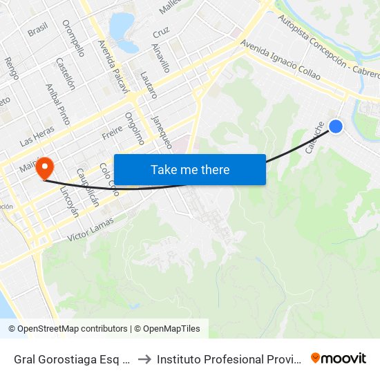Gral Gorostiaga Esq Los Lirios to Instituto Profesional Providencia (Ipp) map